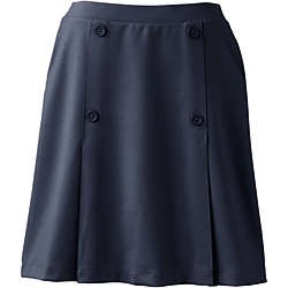 Lands' End Women's School Uniform Ponte Button Front Skort, UN2, NWT